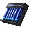 XTAR MC6C Ladegerät Multi-Slot intelligentes Ladegerät für zylindrische Li-Ion-Zellen, 6 Schächte, unterstützt 18650/21700/AA, 5V Eingang, schwarz