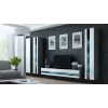 TV-Ständer Cama Meble VIGO NEW 30/140/40 — 1400×400×300 mm, graue Oberseite, Spanplatte, grauer Rahmen, weiße Hochglanzfronten