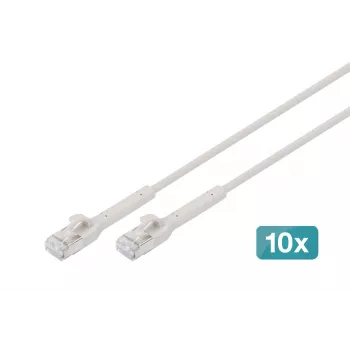 Digitus CAT 6A F-FTP biegsames Patchkabel, Kupfer, 3 m, grau, 10 Stück