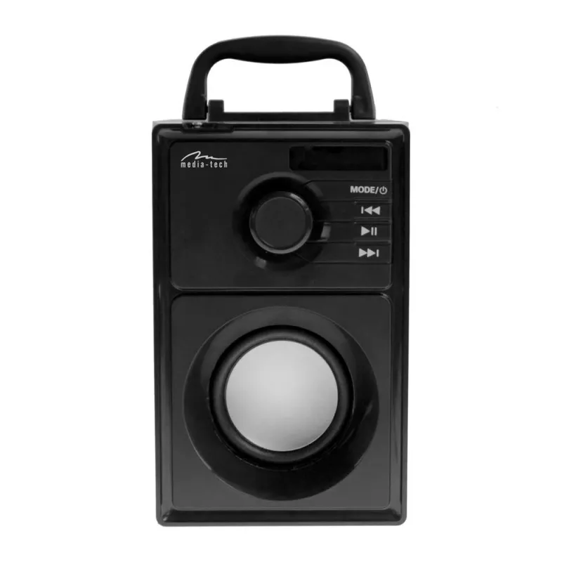 Tragbarer Lautsprecher MEDIA-TECH MT3179, 20 W (RMS 15 W), Bluetooth 5.1, FM, MicroSD, USB, AUX, Li-Ion, 6 h, Holzgehäuse