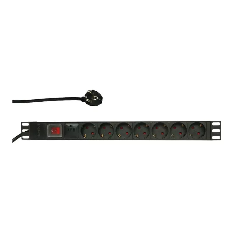Überspannungsschutz LogiLink PDU7C01 Schwarz 7 AC-Ausgänge 230 V 2 m