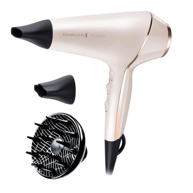 Remington Proluxe Ionic Haartrockner mit Diffusor und Konzentrator Gold