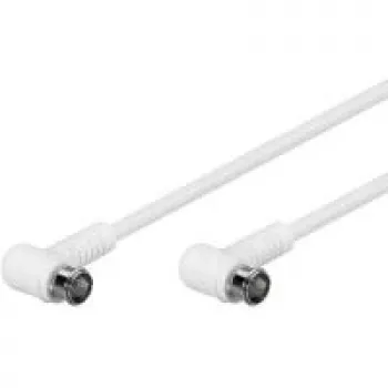 Wentronic Goobay SAT Winkel-Anschlusskabel, F-Quick, 100% geschirmt, Weiß, 1,5 m - F-Stecker (Quick) 90° F-Stecker (Quick) 90° (67341)
