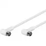 Wentronic Goobay SAT Winkel-Anschlusskabel, F-Quick, 100% geschirmt, Weiß, 1,5 m - F-Stecker (Quick) 90° F-Stecker (Quick) 90° (67341)