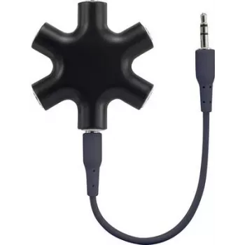 SpeaKa Professional SP-7870556 Kabel Interface/Gender Adapter 3,5 5x 3,5 Schwarz (SP-7870556)