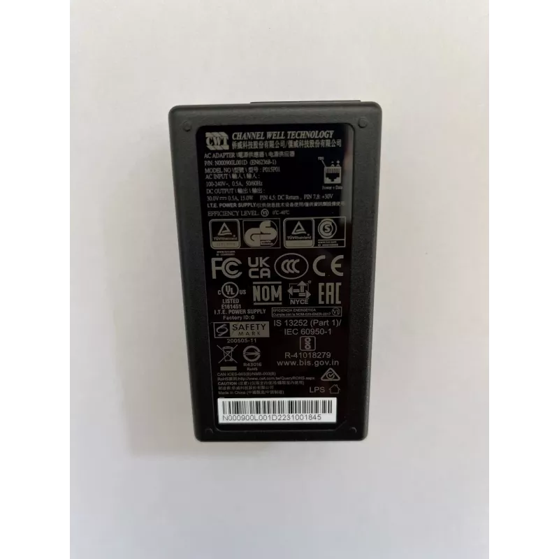 PoE-Adapter Cambium Networks N000900L001D — Gigabit Ethernet, 30 V PoE, 15 W Ausgang, 90–264 V AC Eingang