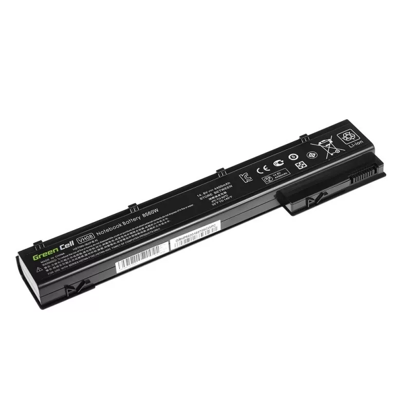 Battery Grün Cell HP56 for HP EliteBook 8560w 8570w 8760w 8770w, Li‑Ion 4400 mAh, Schwarz