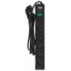 Mehrfachsteckdose EVER Optima 3 m Kabel, 6 AC-Steckdosen, 250 V, 10 A, Überspannungsschutz 175 J, schwarz