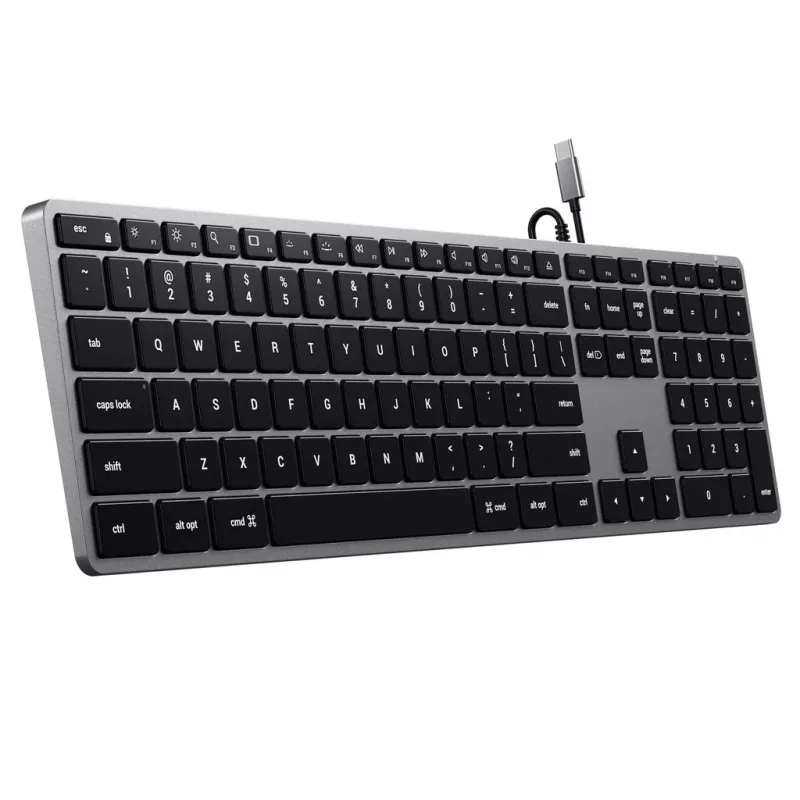 Satechi schlank W3 Tastatur USB-C mit Ziffernblock (Space Grau)