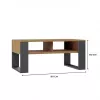 Couchtisch top e shop Modern 90×58×50 cm, anthrazitfarbener Rahmen, Regalböden in Eiche Artisan matt