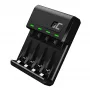 Batterieladegerät Grün Cell GC VitalCharger USB, 4-Steckplätze, AA/AAA, USB-betrieben, schwarz