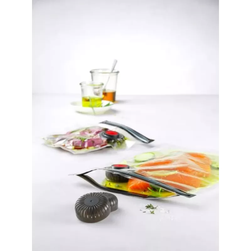 Vakuumierbox ZWILLING 36807-007-0, rechteckiger Kunststoff-Lebensmittelbehälter, 1,1 l & 2,3 l, luftdicht verschließbarer Deckel, abnehmbar, durchscheinend weiß