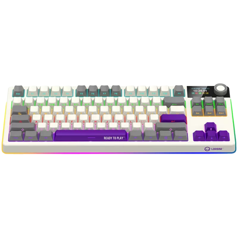 LORGAR KBP70TKLW, Kabellose TKL Mechanische Gaming-Tastatur Pro, Beige, EN-Layout