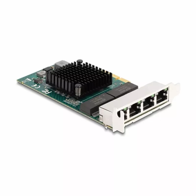 DeLOCK PCI Express x4 Karte 4 x RJ45 Gigabit LAN BCM Grau