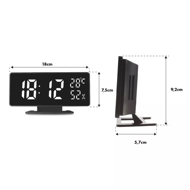 Digitaler LED-Wecker GreenBlue GB395 mit Temperaturanzeige