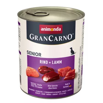 ANIMONDA GranCarno Senior Rind und Lamm, Nassfutter für Hunde, 800 g