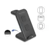 DELOCK 66941 Kabelloses Ladegerät 3-in-1 für Smartphone Smartwatch Kopfhörer USB Typ-C 15 W Indoor Schwarz