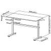 Manuell höhenverstellbarer Schreibtisch Ergo Office, max. 40 kg, max. Höhe 117 cm, mit Tischplatte für Arbeiten im Stehen und Sitzen, ER-401 W