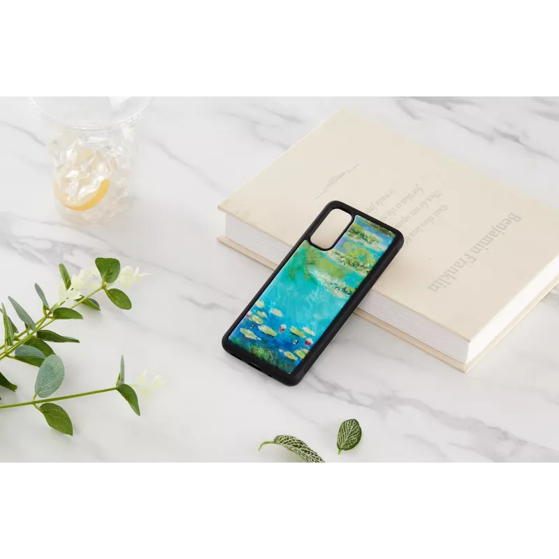 Schutzhülle iKins für Samsung Galaxy S20 — Design Schwarz Water Lilies