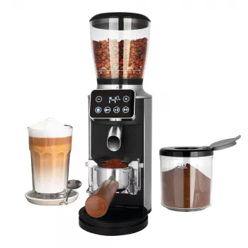 Kaffeemühle mit Kegelmahlwerk GASTROBACK Design Pro Touch 30 — Kegelmahlwerk, 300 g Bohnenbehälter, 150 W, schwarz/transparent