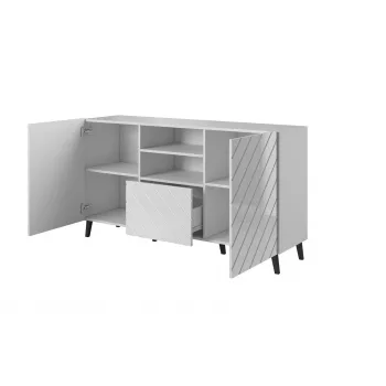 ABETO Kommode 150x42x82 weiß glänzend