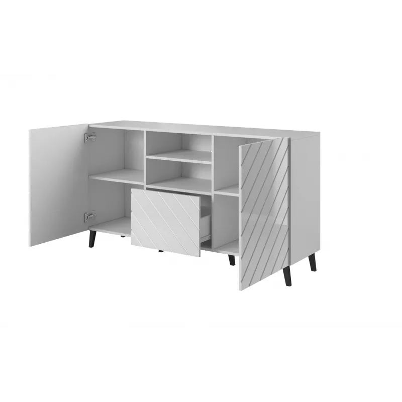 ABETO Kommode 150x42x82 weiß glänzend