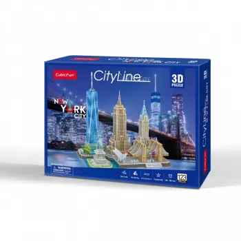 3D Puzzle CubicFun New York City City Line, 123 Teile, 370×420 mm, Alter 8+
