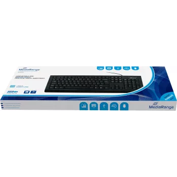 MEDIARANGE MROS101-FR - Standard - Kabelgebunden - USB - mechanischer Schalter - AZERTY - Schwarz