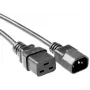 Microconnect PE0191450 Stromkabel Schwarz 5 m C19-Kupplung C14-Kupplung