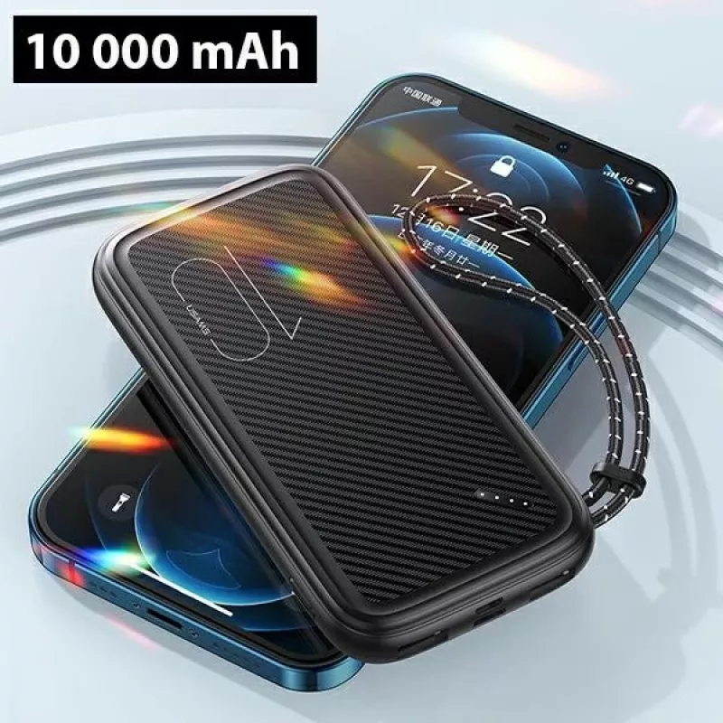 Tragbare Powerbank USAMS PB56 10000 mAh 2x USB / USB-C / MicroUSB Schnellladung