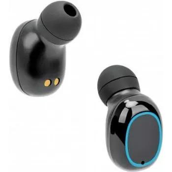 Manhattan Bluetooth In-Ear-Kopfhörer, Schwarz, Mikrofon, Integrierte Bedienelemente, Schweißfest, Geräuschisolierend, 5 Stunden Nutzungsdauer, Max. Reichweite 10m, Ladecase mit Powerbank (1200mAh), Bluetooth v5.0, USB-A-Ladekabel inklusive, 3 Jahre Garantie
