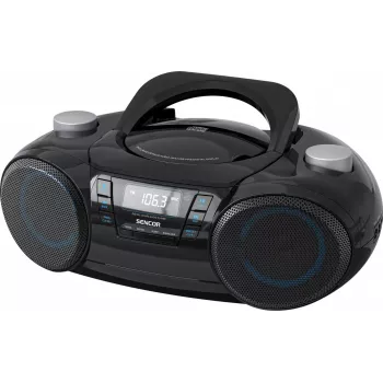 Tragbarer Bluetooth-Boombox SENCOR SPT4710B — 20 W Gesamtleistung, Bluetooth 5.3, CD/USB/UKW, Batterie- oder Netzbetrieb