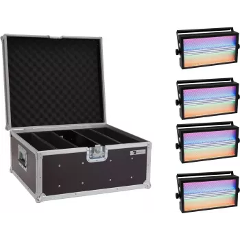 EUROLITE LED Super Strobe Set 20000679 — 4 LED-Stroboskopleuchten mit Transportkoffer
