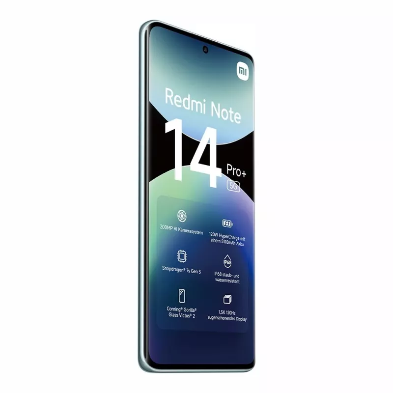 Smartphone Xiaomi Redmi Note 14 Pro+ 5G — 6,67 Zoll AMOLED, 8 GB RAM, 256 GB, 200 MP, IP68, 5110 mAh