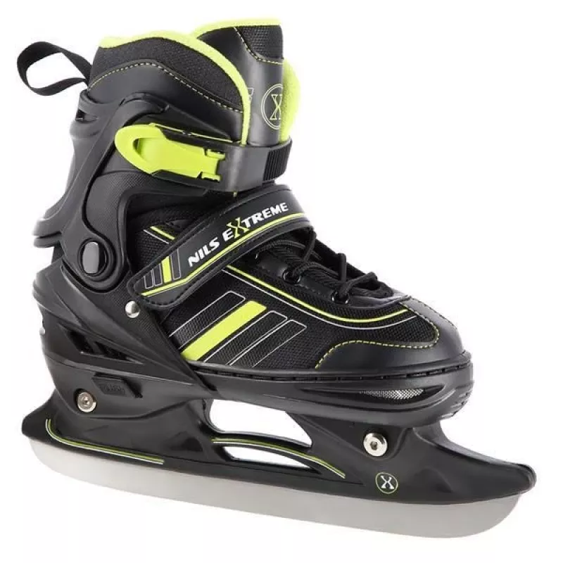 Nils Extreme NH18191 2IN1 Inline Skates SCHWARZ/LIMETTE GR. M (34-38) Mit austauschbaren Eishockeyskates