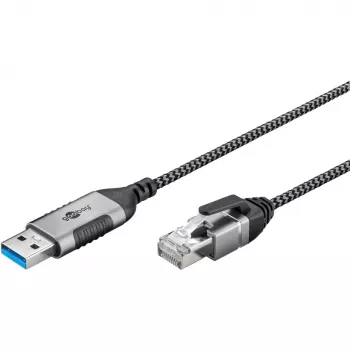 Goobay Ethernet-Kabel USB-A 3.0 auf RJ45 schlank 5 m – verbindet Router, Modem oder (74397)