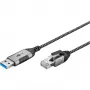 Goobay Ethernet-Kabel USB-A 3.0 auf RJ45 schlank 5 m – verbindet Router, Modem oder (74397)
