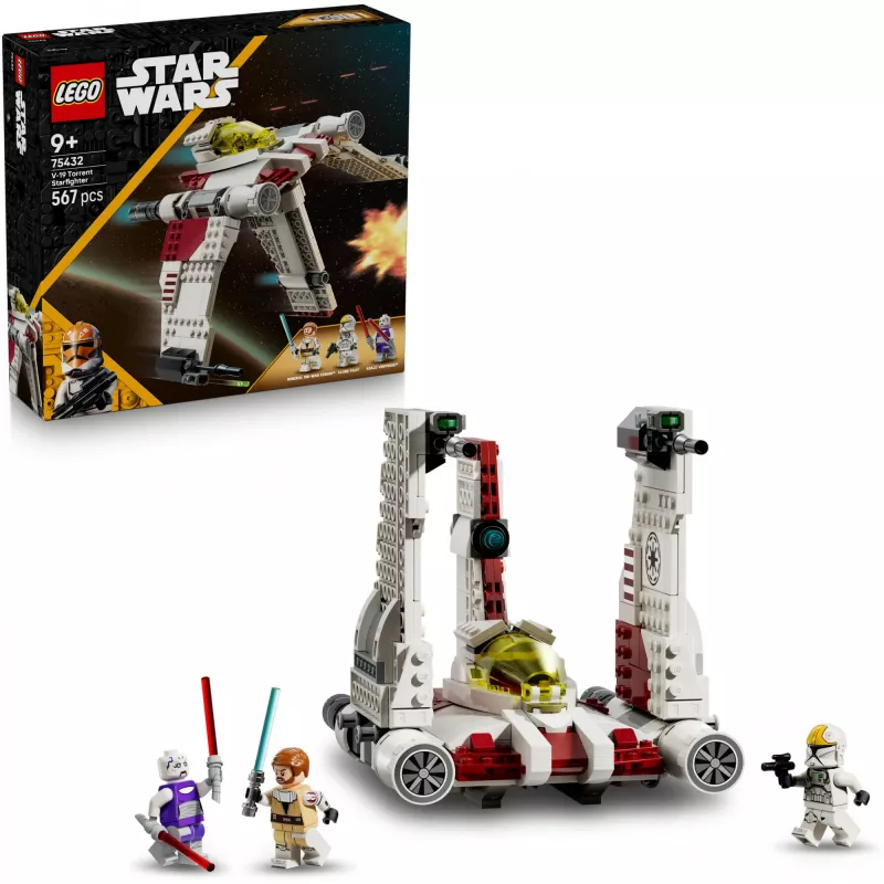 LEGO Star Wars V-19 Torrent Fighter 75432 Bauset — 567 Teile, 3 Minifiguren, Ausstellungs- und Spielmodell