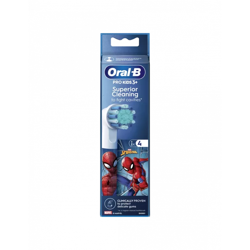 Oral-B EB10-4 Kids Spider-Man Ersatzbürstenköpfe, 4 Stk.