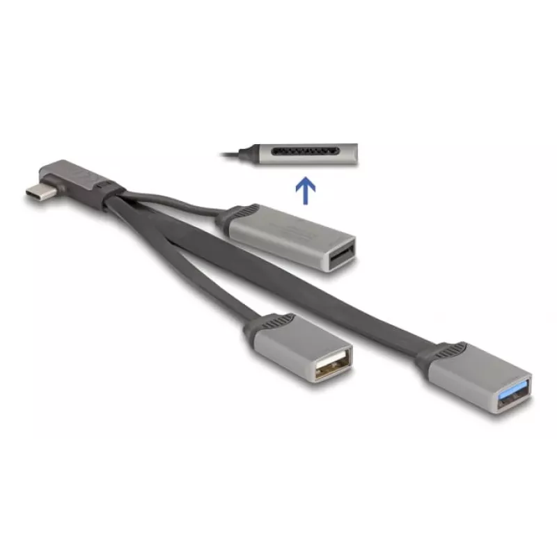 DeLOCK 64303 USB 3.2 Gen 1 Typ-C Hub 5000 Mbit/s Grau