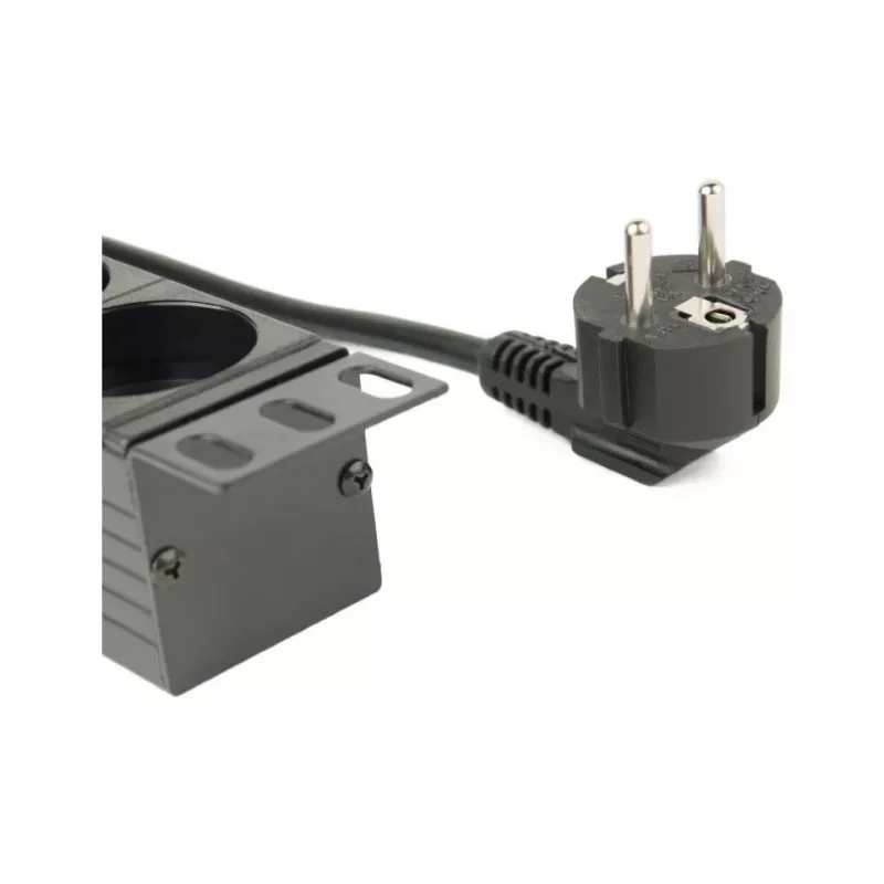 Stromverteilereinheit GEMBIRD EG-PDU-014 — 8× Typ-F-Steckdosen, 16 A, 3 m Kabel, 1U Rack, 3680 W, schwarz