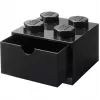 LEGO Schreibtischschublade 4, Aufbewahrungsbox schwarz, Noppen