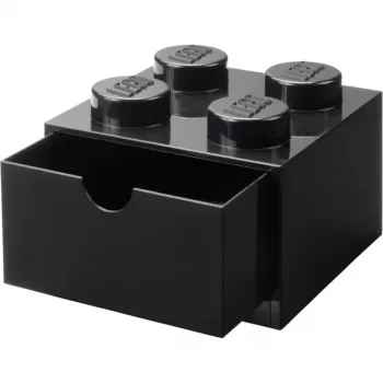 LEGO Schreibtischschublade 4, Aufbewahrungsbox schwarz, Noppen