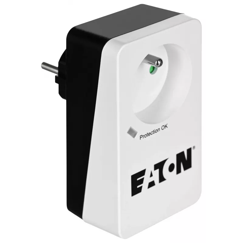 Überspannungsschutz-Box Eaton Protection Box 1 FR — 1 Typ-E-Steckdose, 220–250 V, 16 A, 4000 W, schwarz, kompakt