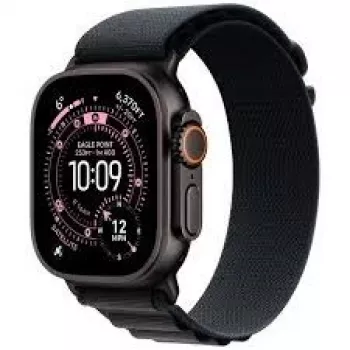 Smartwatch Apple Watch Ultra 3 GPS + Cellular 49mm Schwarzes Titan-Gehäuse Schwarzes Milanese-Armband Small