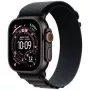 Smartwatch Apple Watch Ultra 3 GPS + Cellular 49mm Schwarzes Titan-Gehäuse Schwarzes Milanese-Armband Small