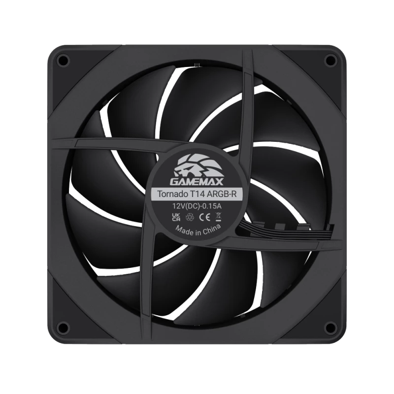 GAMEMAX TORNADO T14 ARGB-R 140mm Gehäuselüfter - Schwarz