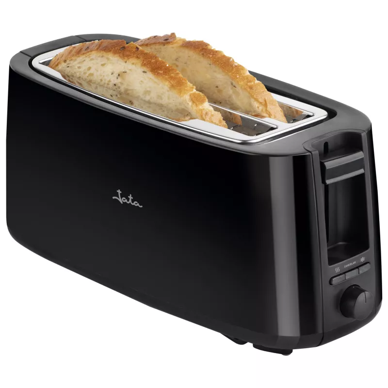 Toaster Jata JETT1585 2-Scheiben 1400 W Schwarz Tasten Drehregler 230 V Schlitzbreite 25 cm Schlitztiefe 3 cm
