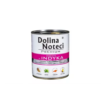 Nassfutter für Hunde Dolina Noteci DOLINA NOTECI Premium — Truthahn, 800 g, ausgewachsene Hunde, gluten- und sojafrei, ohne künstliche Zusatzstoffe