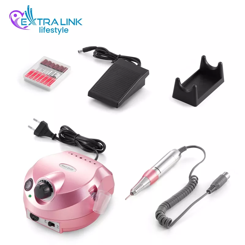 Elektrische Nagelfräse Extralink NAIL DRILL-202 65W Pink – professionelles Maniküre-/Pediküre-Werkzeug